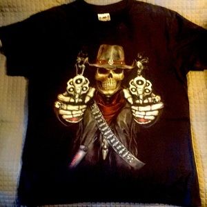 “SKULL DOUBLE BARREL SHOOTER” Jersey QualityGarment by “Survivors sz. L NEW